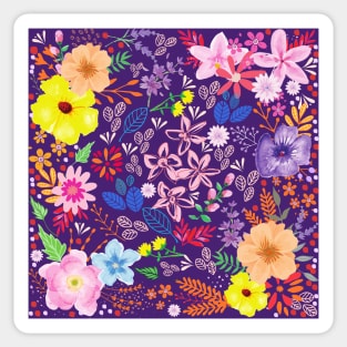 Bright Autumn Floral_Purple Background Sticker